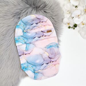 Tuukrimüts Marmor heleroosa-helesinine-helelilla